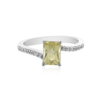 Bague en argent et Kunzite jaune canari