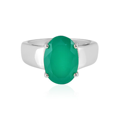 Bague en argent et Onyx vert