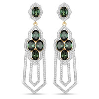 Boucles d'oreilles en or et Tourmaline verte du Brésil (SUHANA)