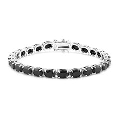 Bracelet en argent et Spinelle noir