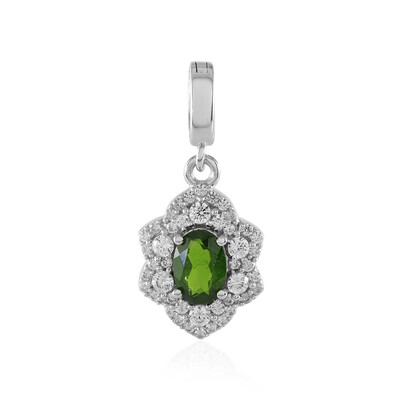 Pendentif en argent et Diopside de Russie