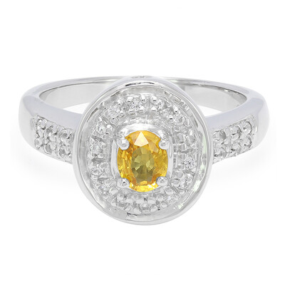 Bague en argent et Saphir jaune