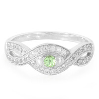 Bague en argent et Grenat vert menthe de Merelani