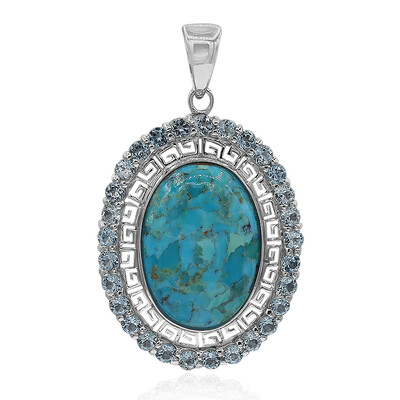 Pendentif en argent et Turquoise bleue de Mohavie (Art of Nature)