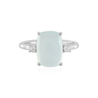 Bague en argent et Calcédoine d'eau