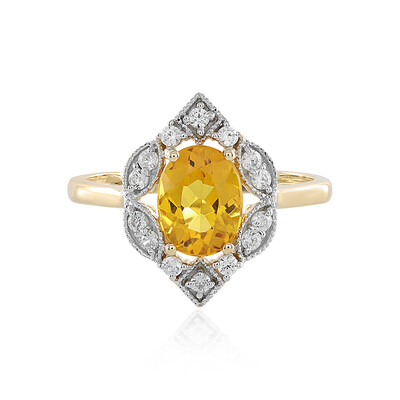 Bague en or et Béryl jaune