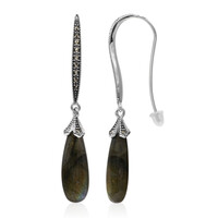 Boucles d'oreilles en argent et Labradorite (Annette classic)