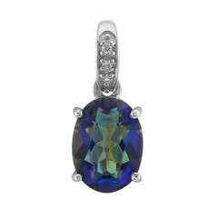 Pendentif en argent et Quartz mystique bleu