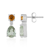 Boucles d'oreilles en argent et Améthyste verte