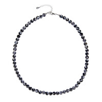 Collier en argent et Gabbro merlinite