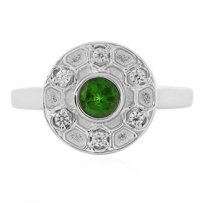 Bague en argent et Diopside de Russie