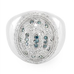 Bague en argent et Diamant bleu