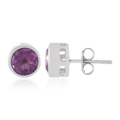 Boucles d'oreilles en argent et Fluorite pourpre