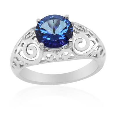 Bague en argent et Topaze bleu roi