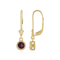 Boucles d'oreilles en argent et Grenat magenta