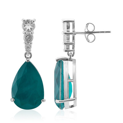 Boucles d'oreilles en argent et Quartz bleu-vert