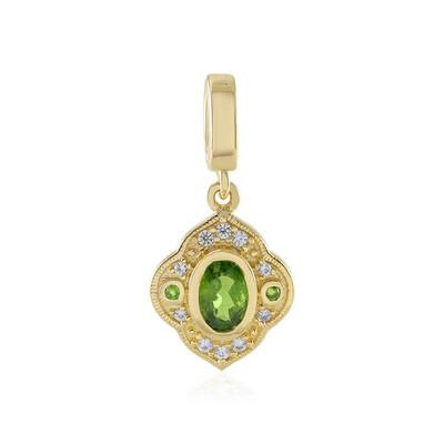 Pendentif en argent et Diopside de Russie