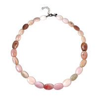 Collier en argent et Opale rose