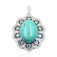 Pendentif en argent et Turquoise de la Mine 8 (Anne Bever)