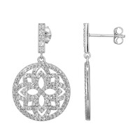 Boucles d'oreilles en argent et Topaze blanche