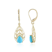 Boucles d'oreilles en or et Turquoise Sleeping Beauty (Ornaments by de Melo)