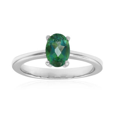 Bague en argent et Topaze vert papillon