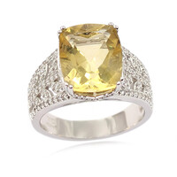 Bague en argent et Fluorite jaune