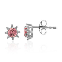 Boucles d'oreilles en argent et Tourmaline rose