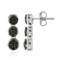 Boucles d'oreilles en argent et Spinelle noir