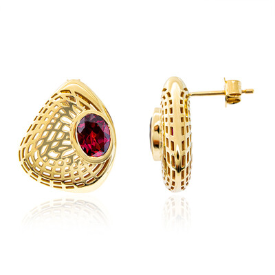 Boucles d'oreilles en or et Grenat Rhodolite framboise (Ornaments by de Melo)