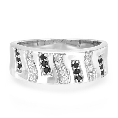 Bague pour homme en argent et Spinelle noir