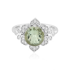 Bague en argent et Améthyste verte