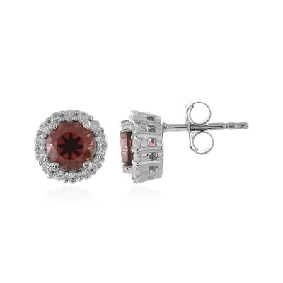 Boucles d'oreilles en argent et Zircon rose