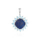 Pendentif en argent et Agate scintillante bleue