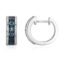 Boucles d'oreilles en argent et Diamant bleu I3