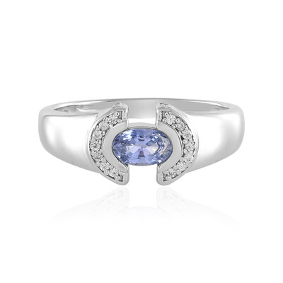 Bague en argent et Saphir bleu de Ceylan non chauffé