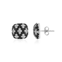 Boucles d'oreilles en argent et Spinelle noir