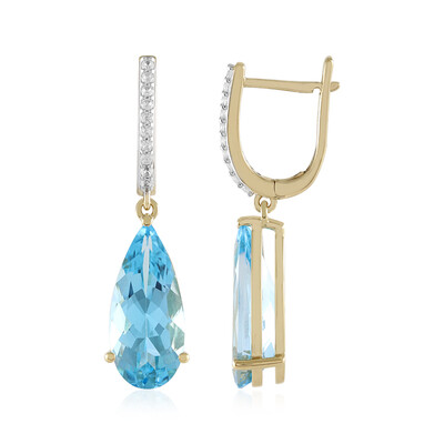 Boucles d'oreilles en or et Topaze bleu Suisse (SUHANA)