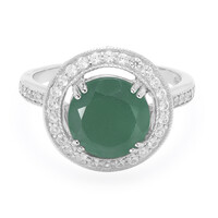 Bague en argent et Calcédoine verte