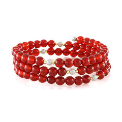 Bracelet en acier et Onyx rouge (Riya)