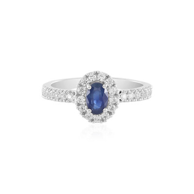 Bague en or et Saphir bleu