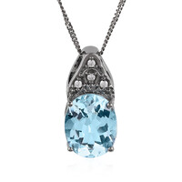 Collier en argent et Topaze bleu ciel