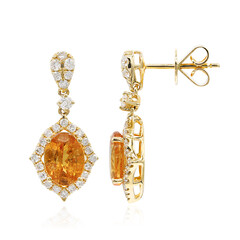 Boucles d'oreilles en or et Grenat mandarine (CIRARI)