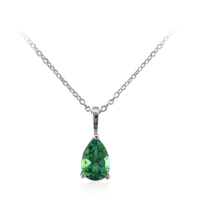 Collier en argent et Topaze vert papillon