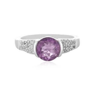 Bague en argent et Fluorite pourpre