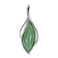 Pendentif en argent et Quartz vert