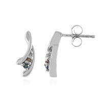 Boucles d'oreilles en argent et Diamant bleu I3