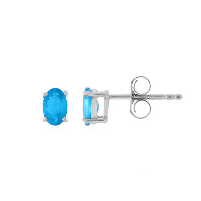 Boucles d'oreilles en argent et Apatite bleu néon