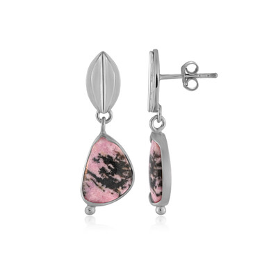 Boucles d'oreilles en argent et Rhodonite Sulavesi (Bali Barong)