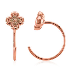 Boucles d'oreilles en argent et Diamant rose de France SI1 d'Argyle 